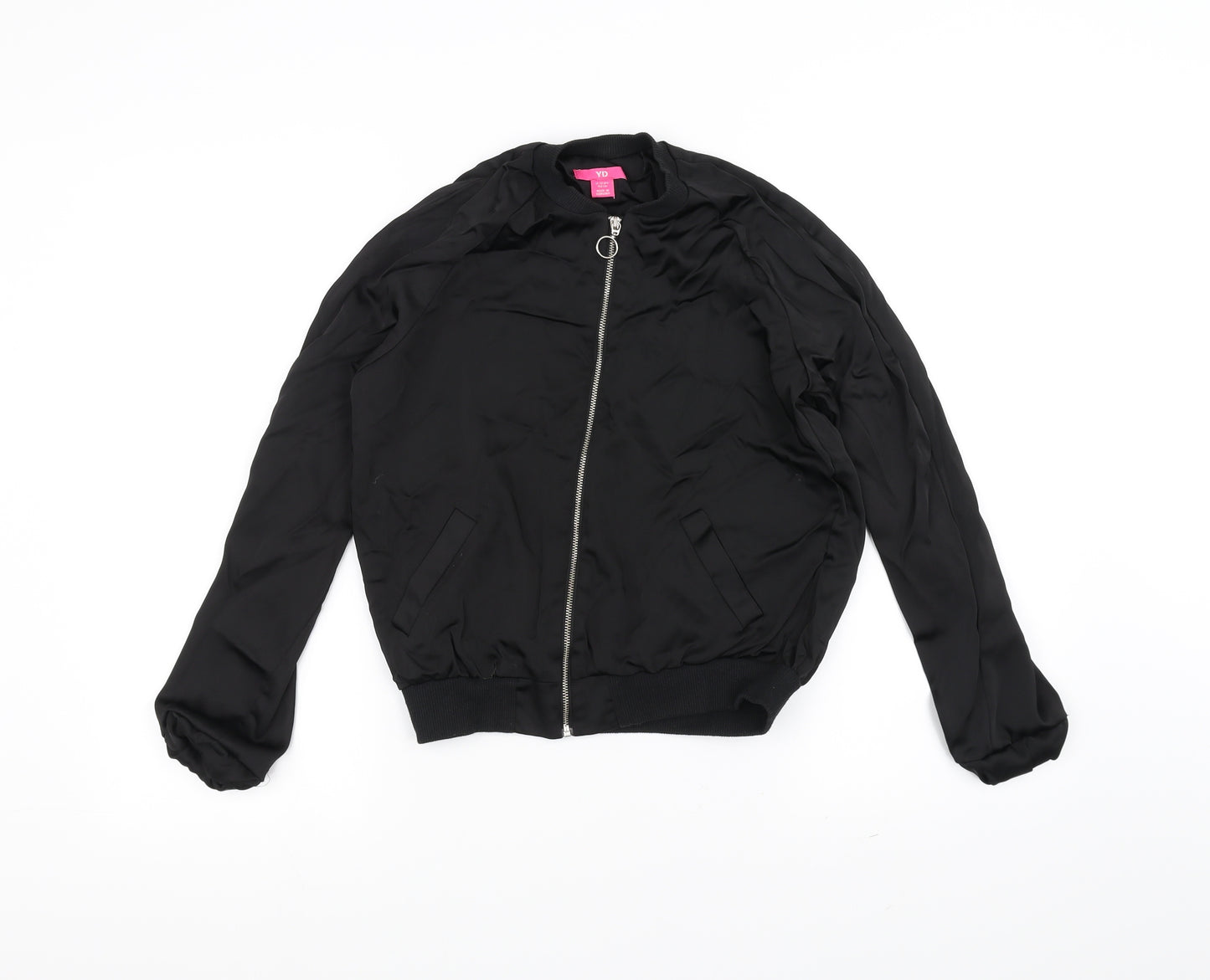 YD Girls Black   Bomber Jacket Jacket Size 11-12 Years