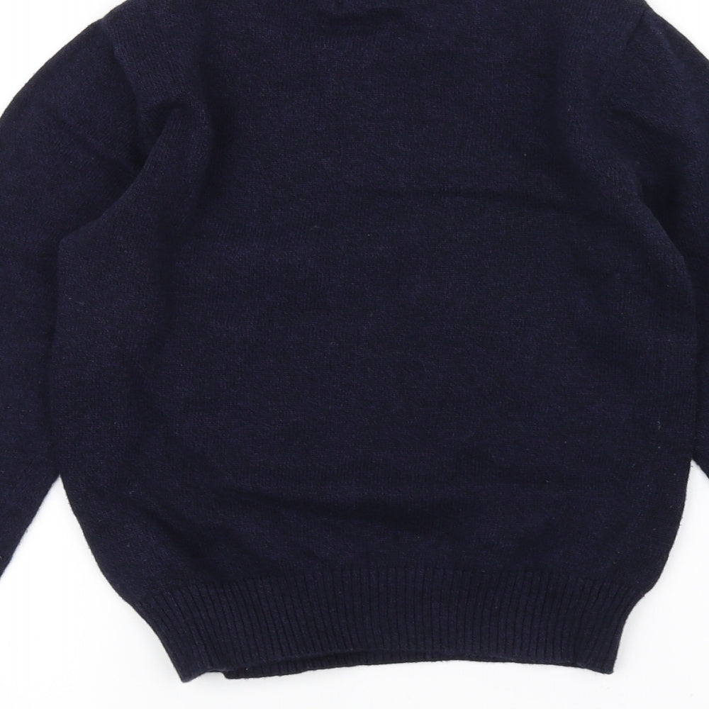 H&M Boys Blue  Knit Pullover Jumper Size 7-8 Years  - Seal