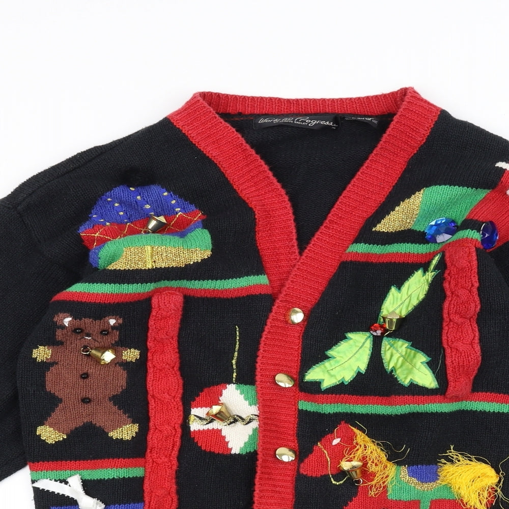 Work in Progress Womens Black   Jacket Coatigan Size L  - Christmas