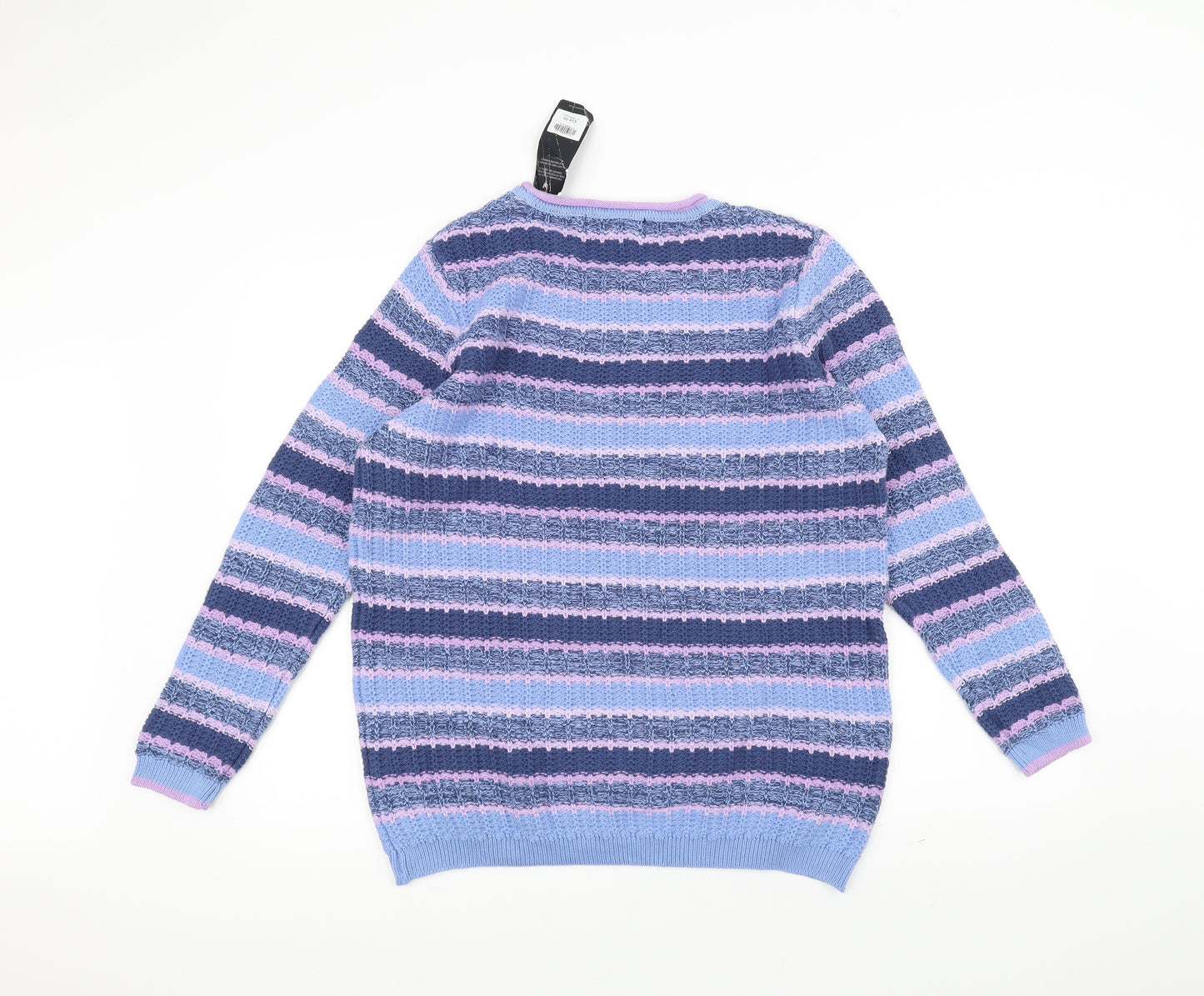 ISLE Womens Blue Striped Knit Pullover Jumper Size L