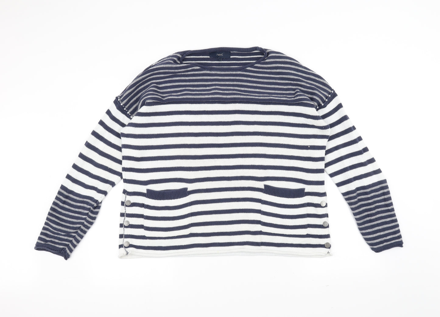 Marks and Spencer Womens Blue Striped Knit Pullover Jumper Size 16