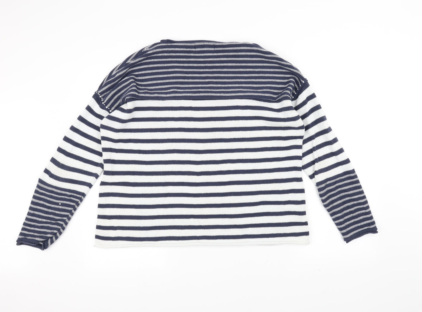 Marks and Spencer Womens Blue Striped Knit Pullover Jumper Size 16