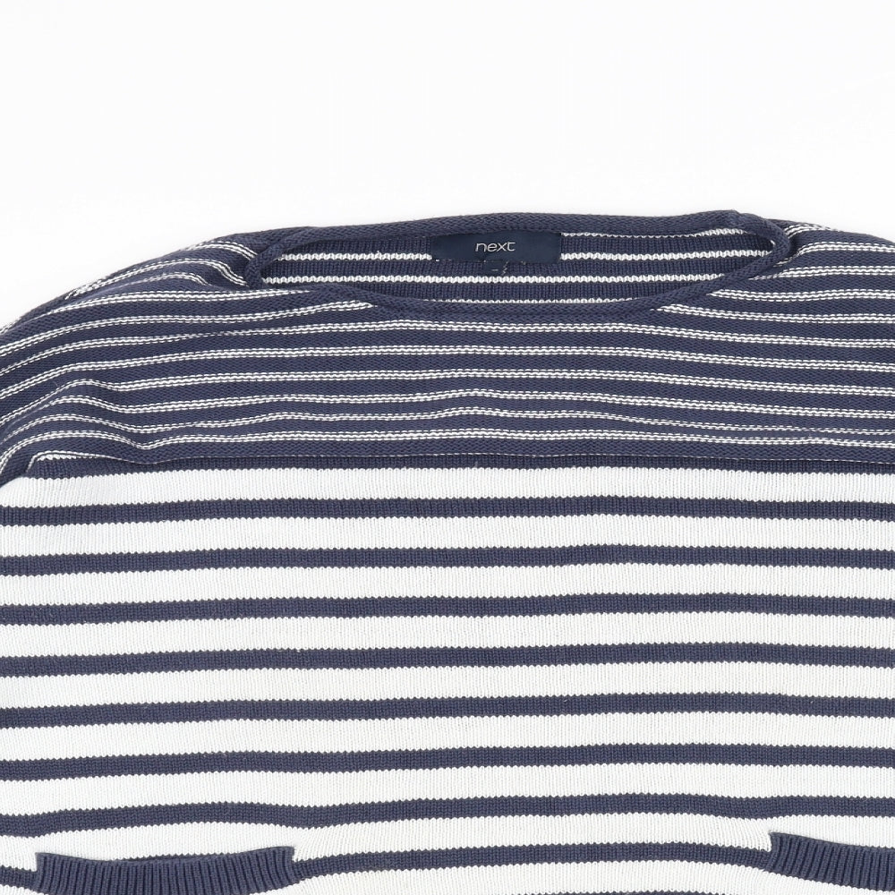 Marks and Spencer Womens Blue Striped Knit Pullover Jumper Size 16