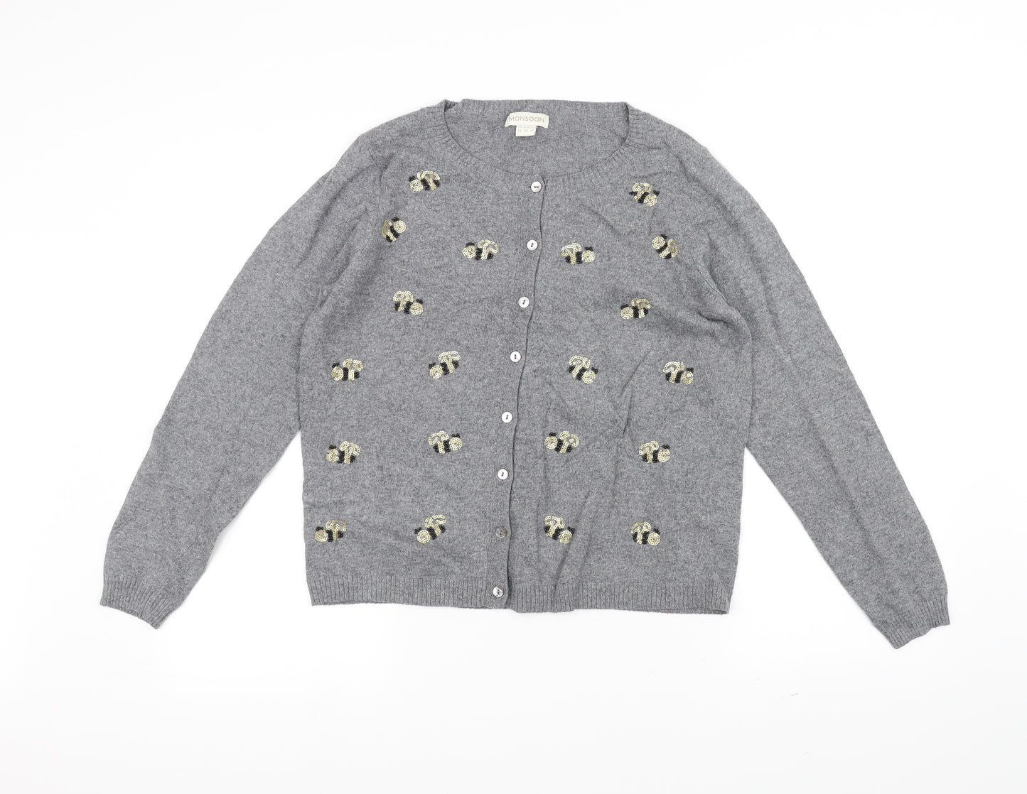 Monsoon Womens Grey   Cardigan Jumper Size 14
