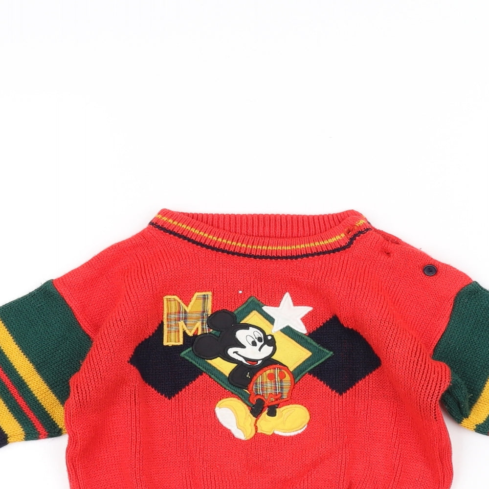 st michael Baby Red   Pullover Jumper Size 12-18 Months  - disney