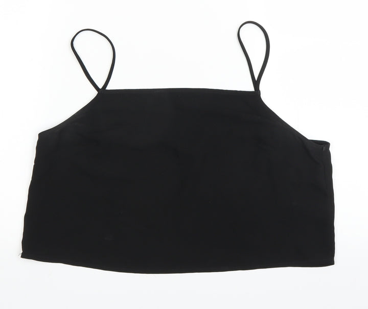 Topshop Womens Black   Cropped Blouse Size 12