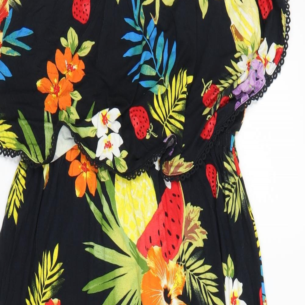 TU Womens Black Floral  Maxi  Size 14
