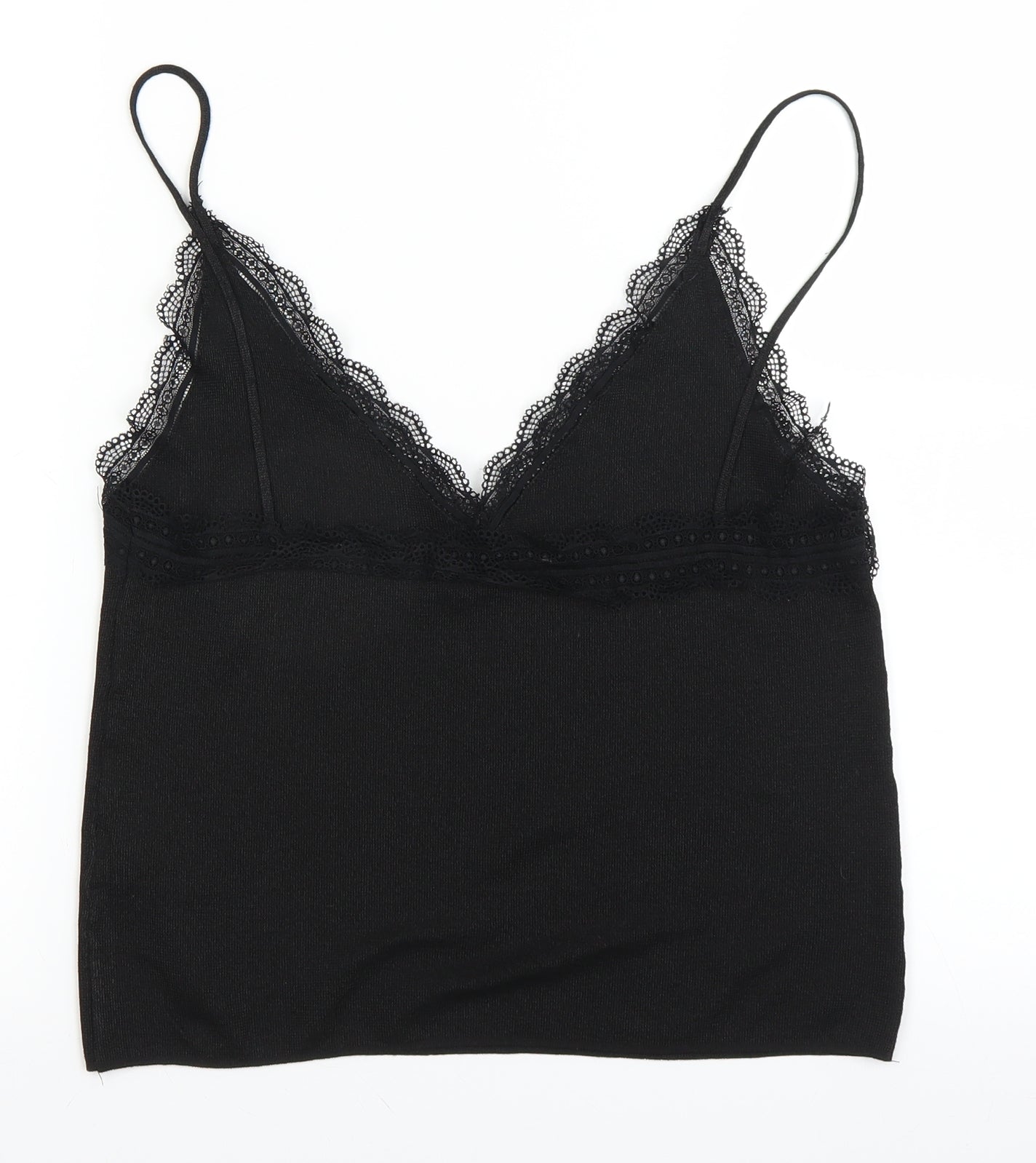 Zara Knit Womens Black   Cropped Blouse Size M