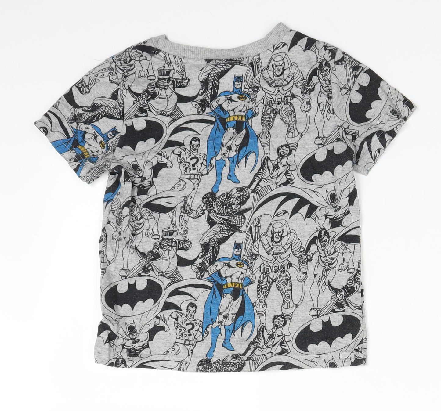 F&F Boys Grey Geometric  Basic T-Shirt Size 4-5 Years  - batman dc comics