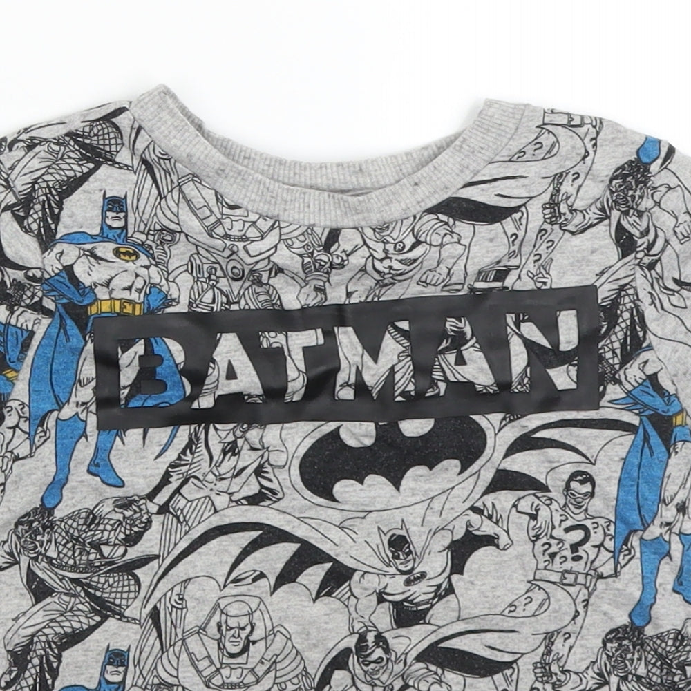 F&F Boys Grey Geometric  Basic T-Shirt Size 4-5 Years  - batman dc comics