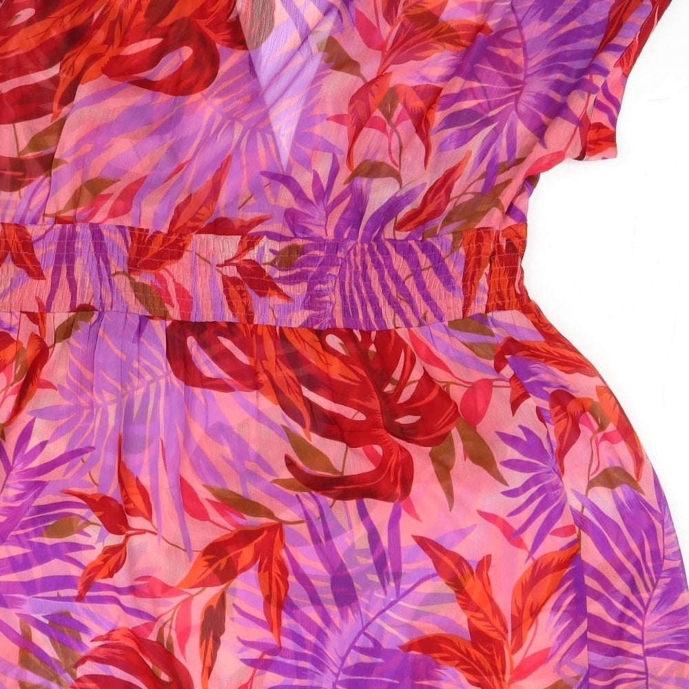 Wallis Womens Purple Floral  Basic Blouse Size XL  - longline