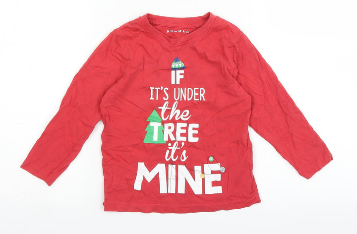 Nutmeg Boys Red Basic T-Shirt Size 3-4 Years