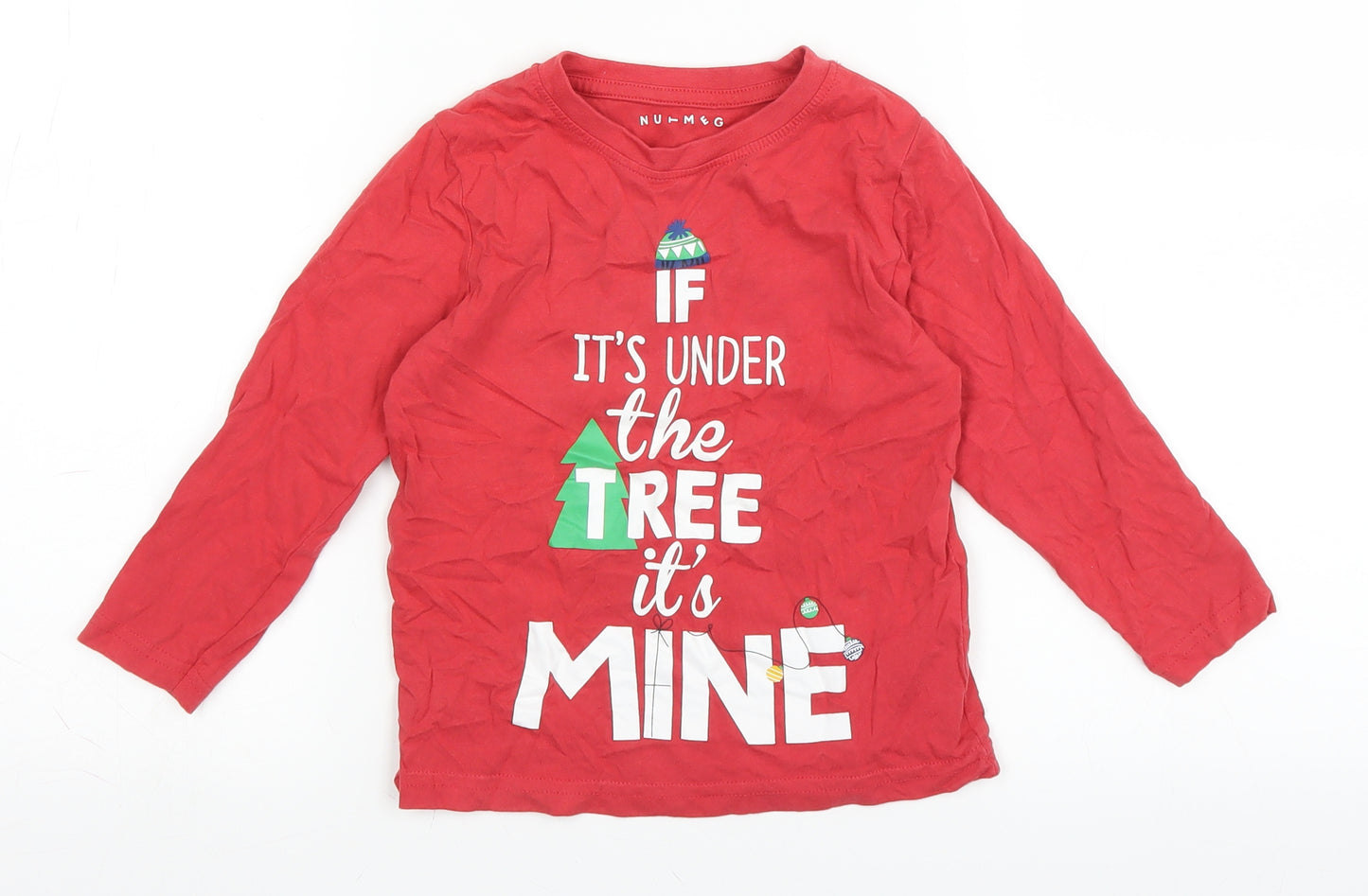 Nutmeg Boys Red   Basic T-Shirt Size 3-4 Years