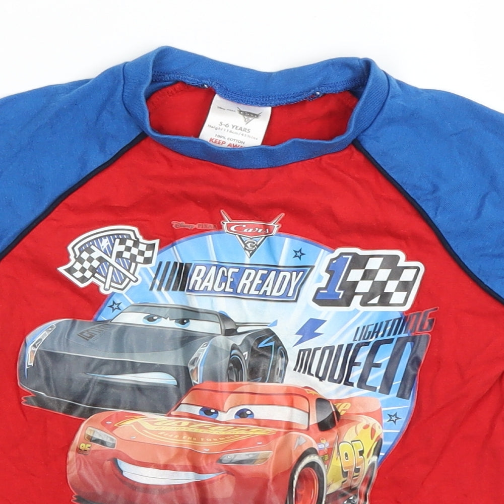 Disney Boys Red   Basic T-Shirt Size 5-6 Years