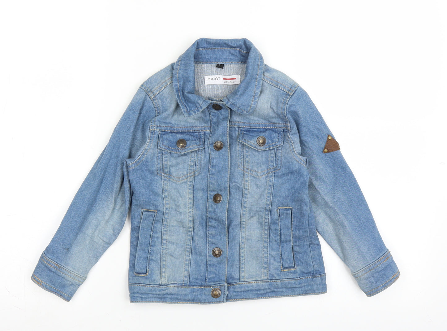 Minoti Girls Blue  Denim Jacket  Size 3-4 Years