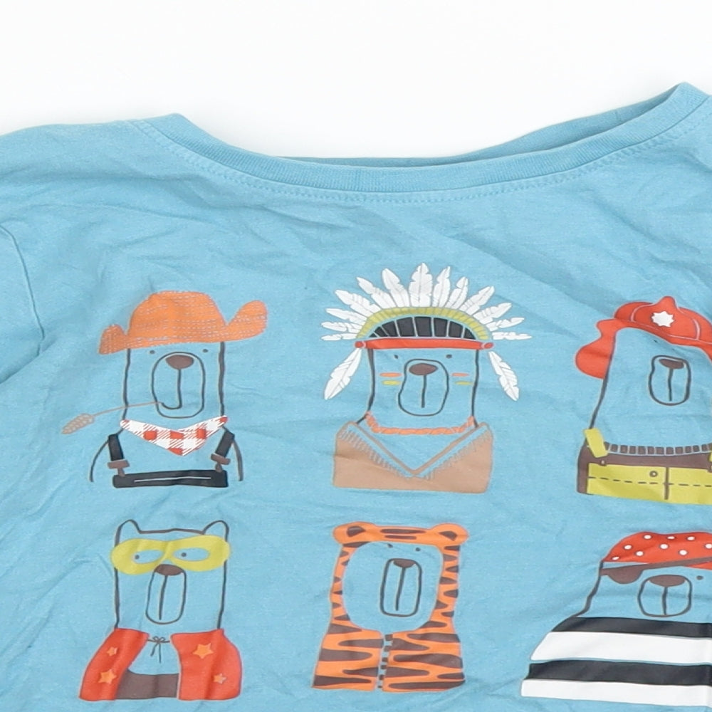 Nutmeg Boys Blue   Basic T-Shirt Size 3-4 Years  - bear village people