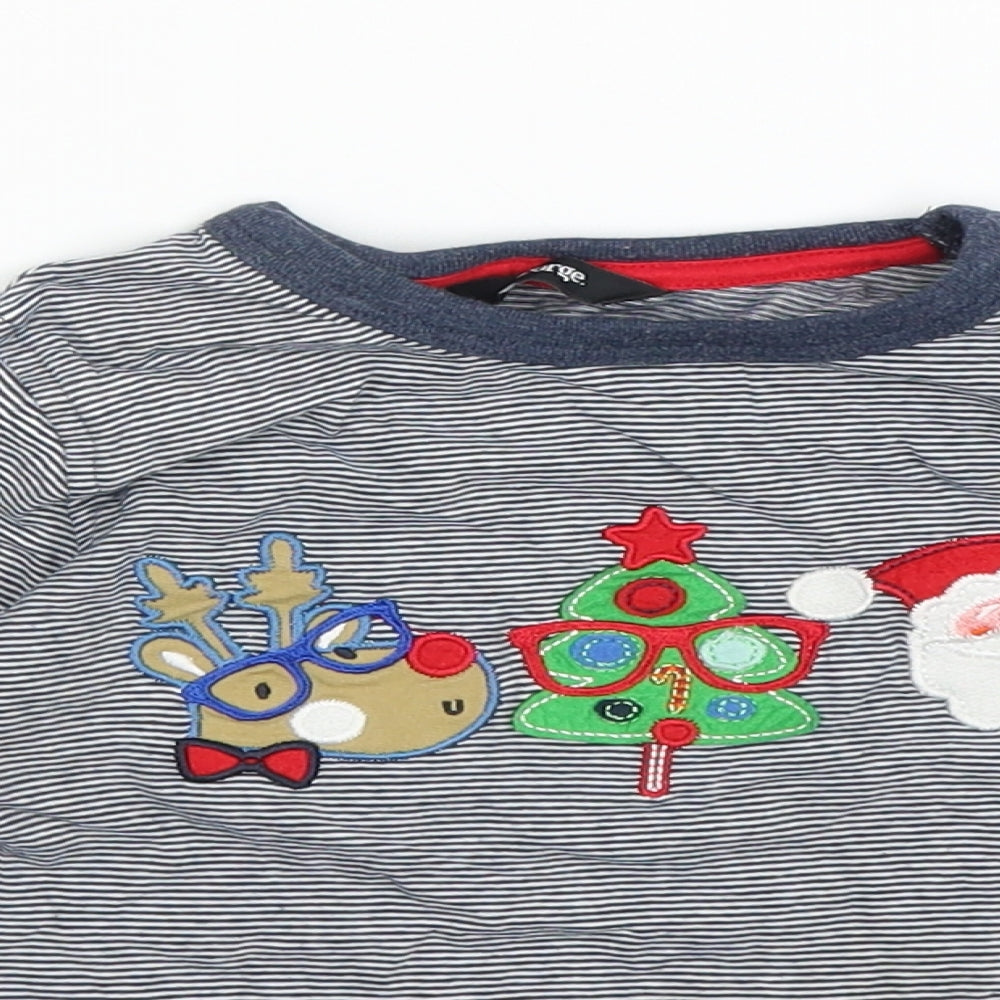 George Boys Blue Striped  Basic T-Shirt Size 3-4 Years  - christmas