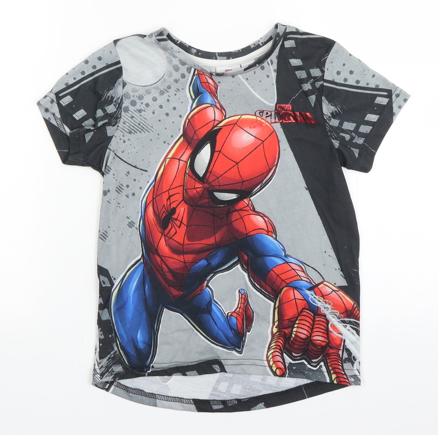 Spiderman Boys Black   Basic T-Shirt Size 5-6 Years  - marvel spiderman
