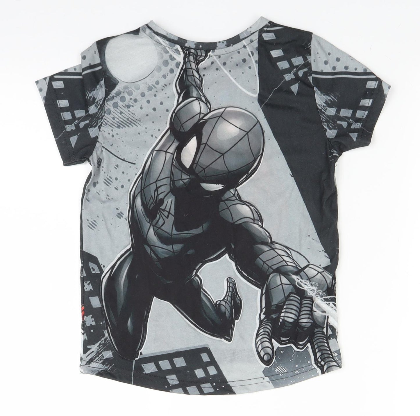 Spiderman Boys Black   Basic T-Shirt Size 5-6 Years  - marvel spiderman