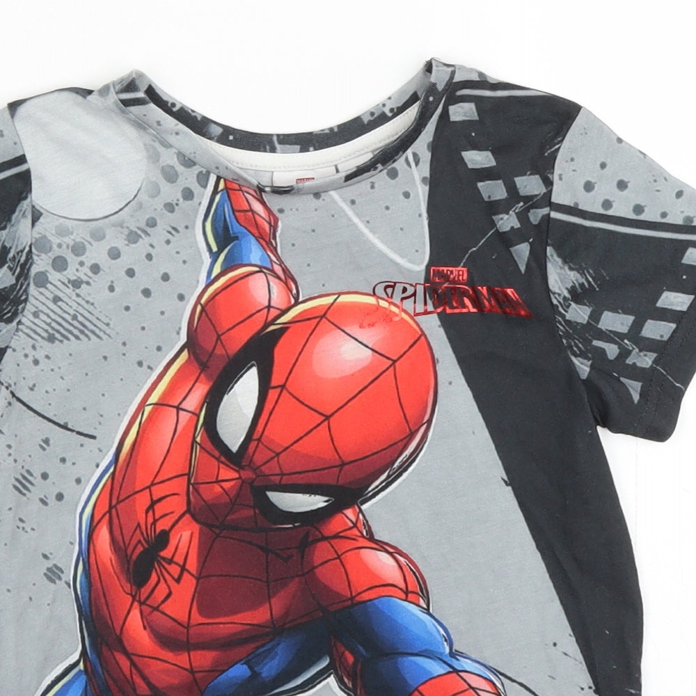 Spiderman Boys Black   Basic T-Shirt Size 5-6 Years  - marvel spiderman