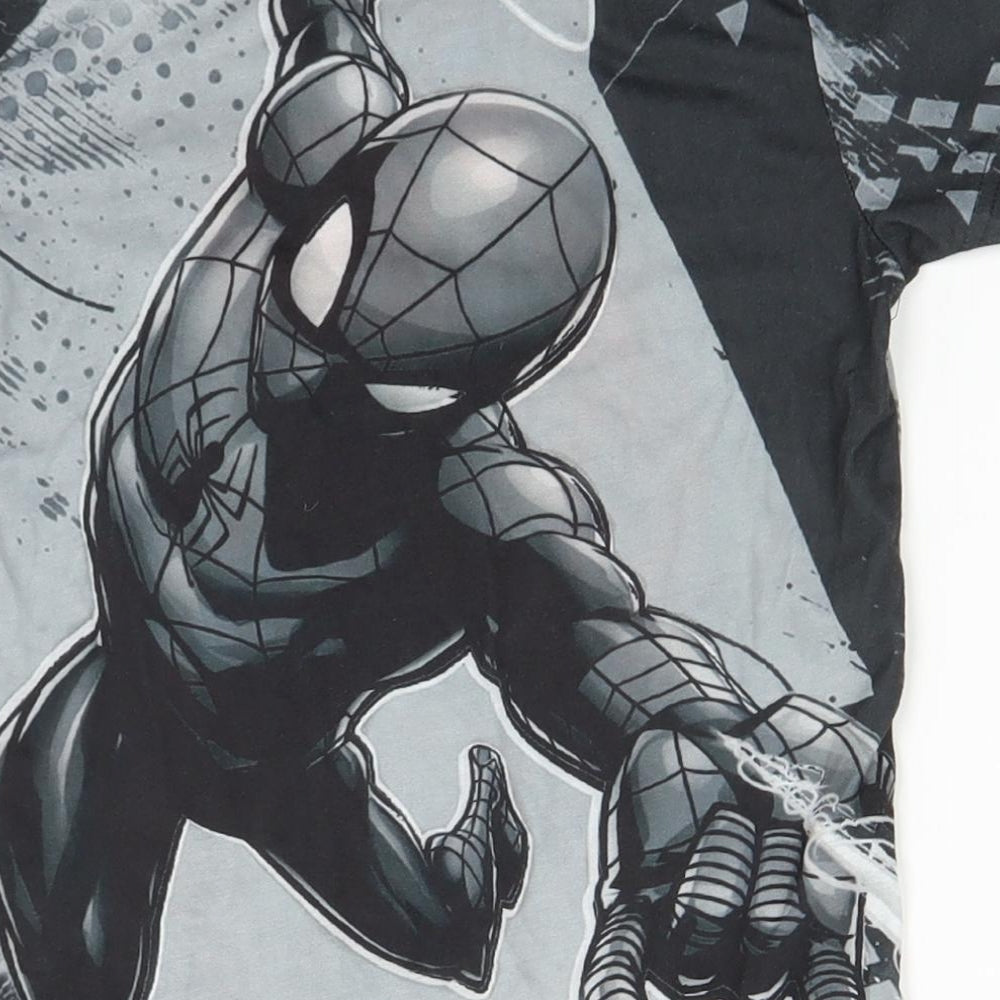 Spiderman Boys Black   Basic T-Shirt Size 5-6 Years  - marvel spiderman