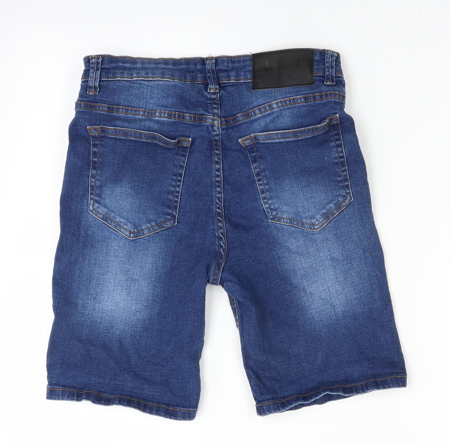 Boohoo Mens Blue  Denim Bermuda Shorts Size 30