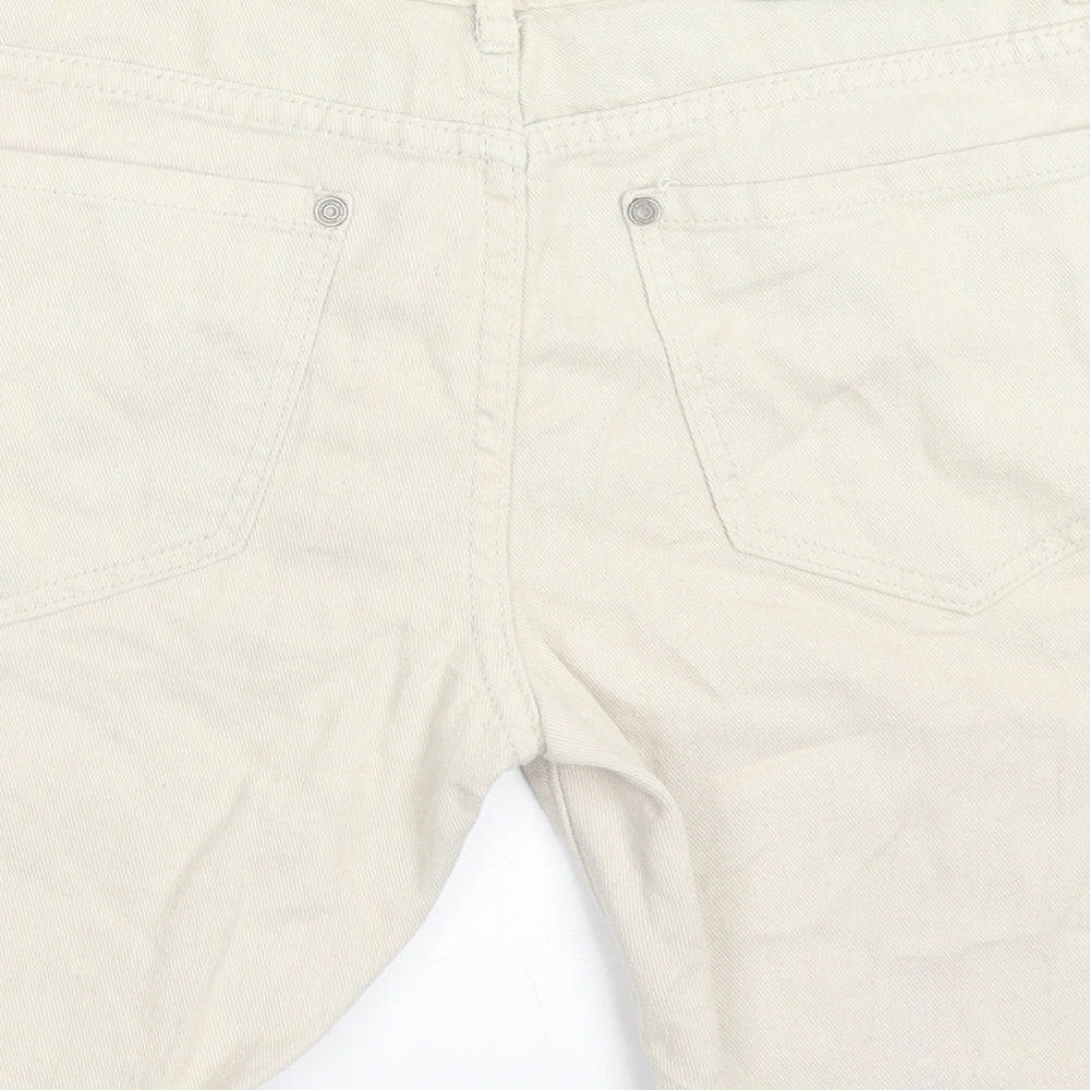Boohoo Mens Ivory  Denim Bermuda Shorts Size 30