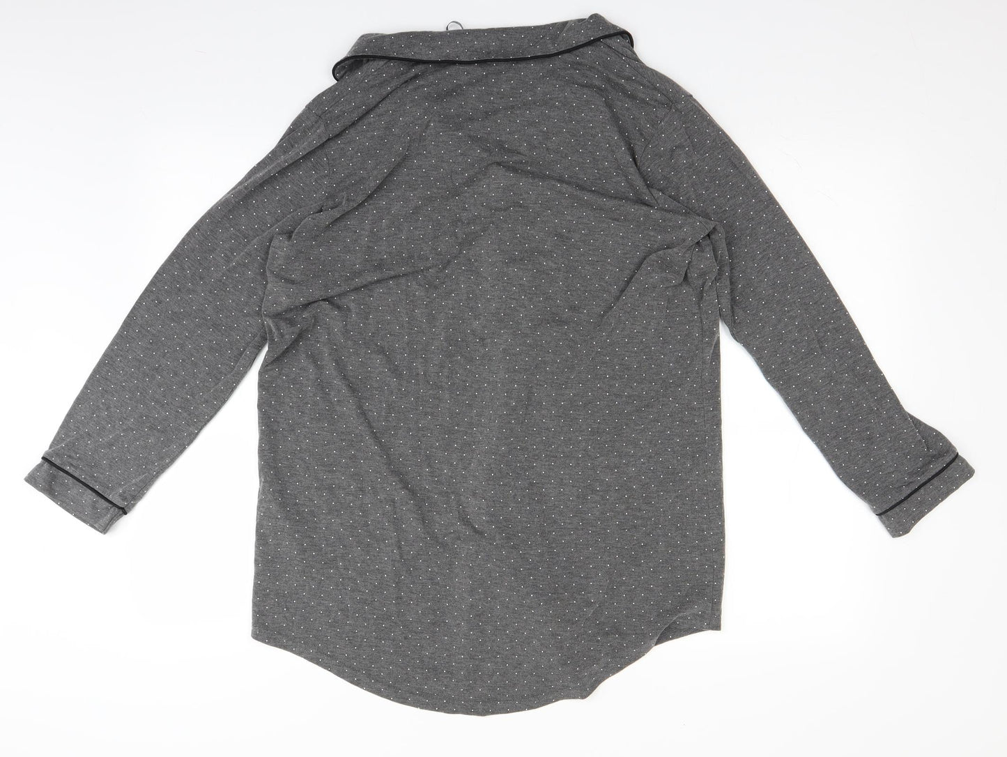 Primark Womens Grey Polka Dot Flannel Top Pyjama Top Size 12