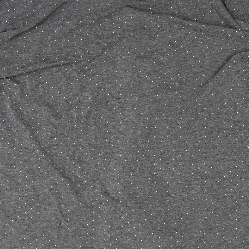 Primark Womens Grey Polka Dot Flannel Top Pyjama Top Size 12