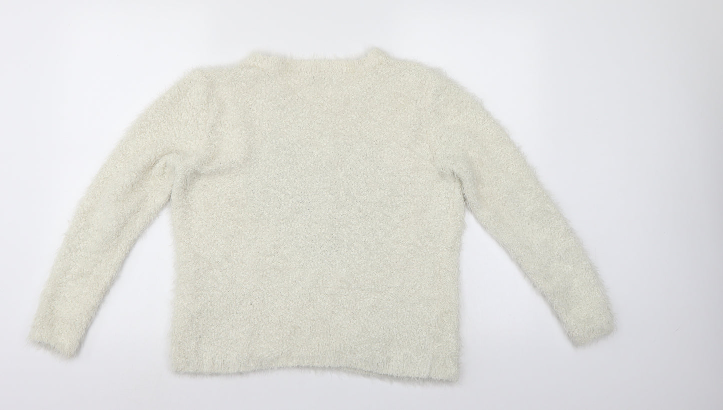 F&F Womens White   Pullover Jumper Size 12  - Love Heart