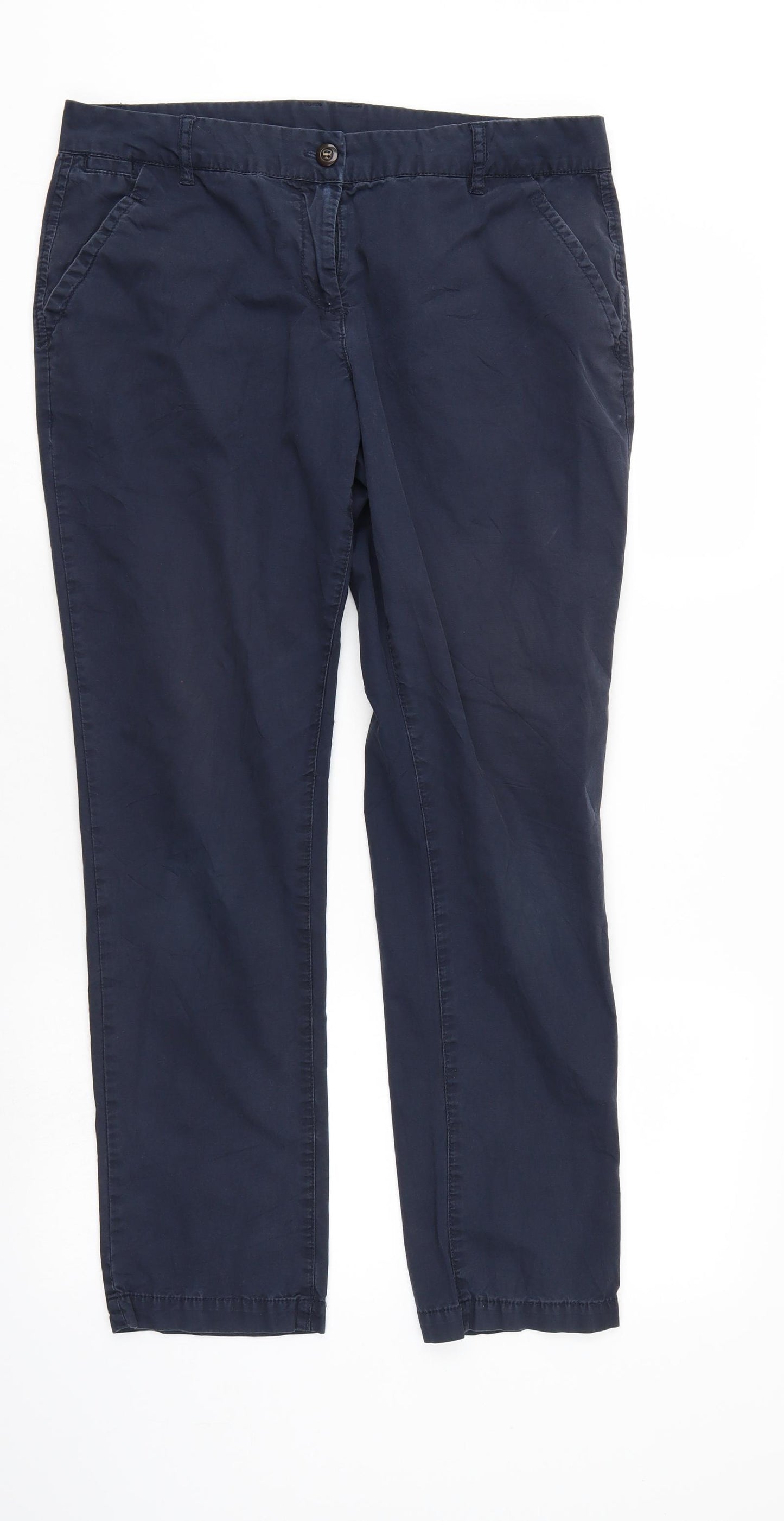 Dorothy Perkins Womens Blue   Chino Trousers Size 12 L27 in