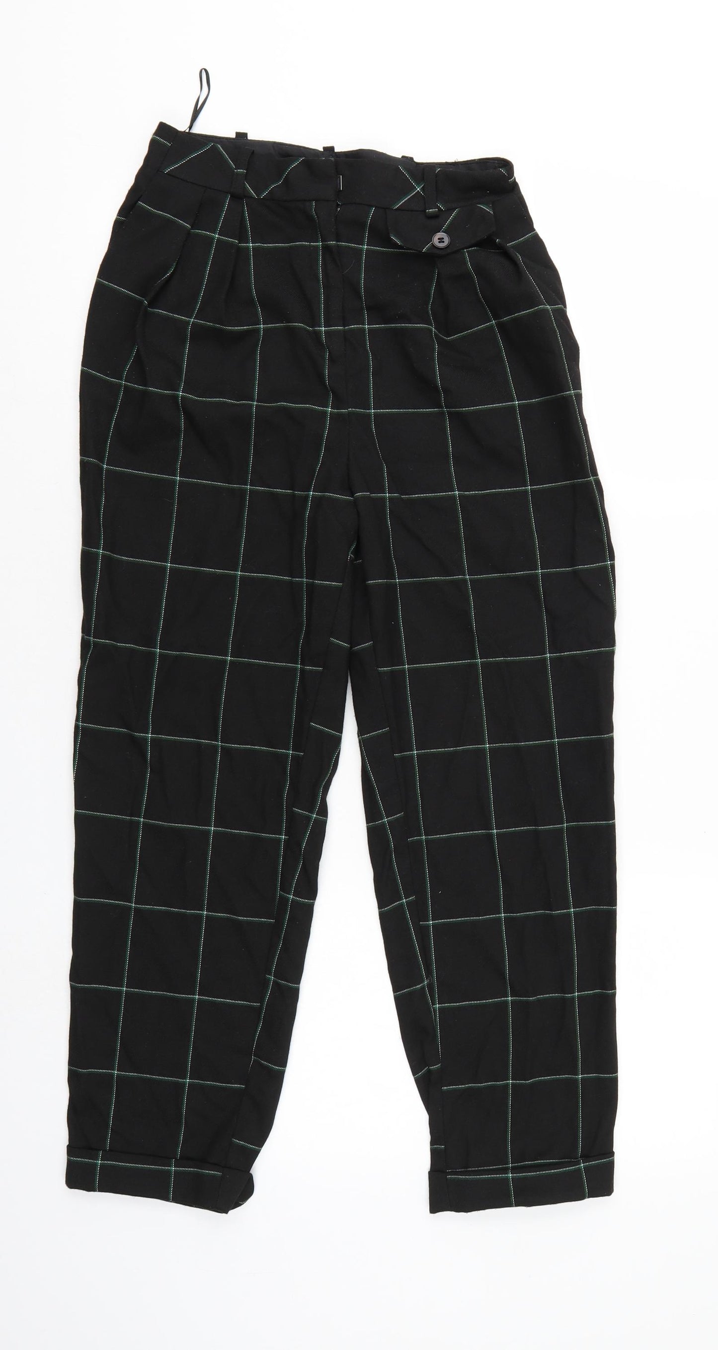 Top Shop Womens Black Check  Trousers  Size 6 L24 in