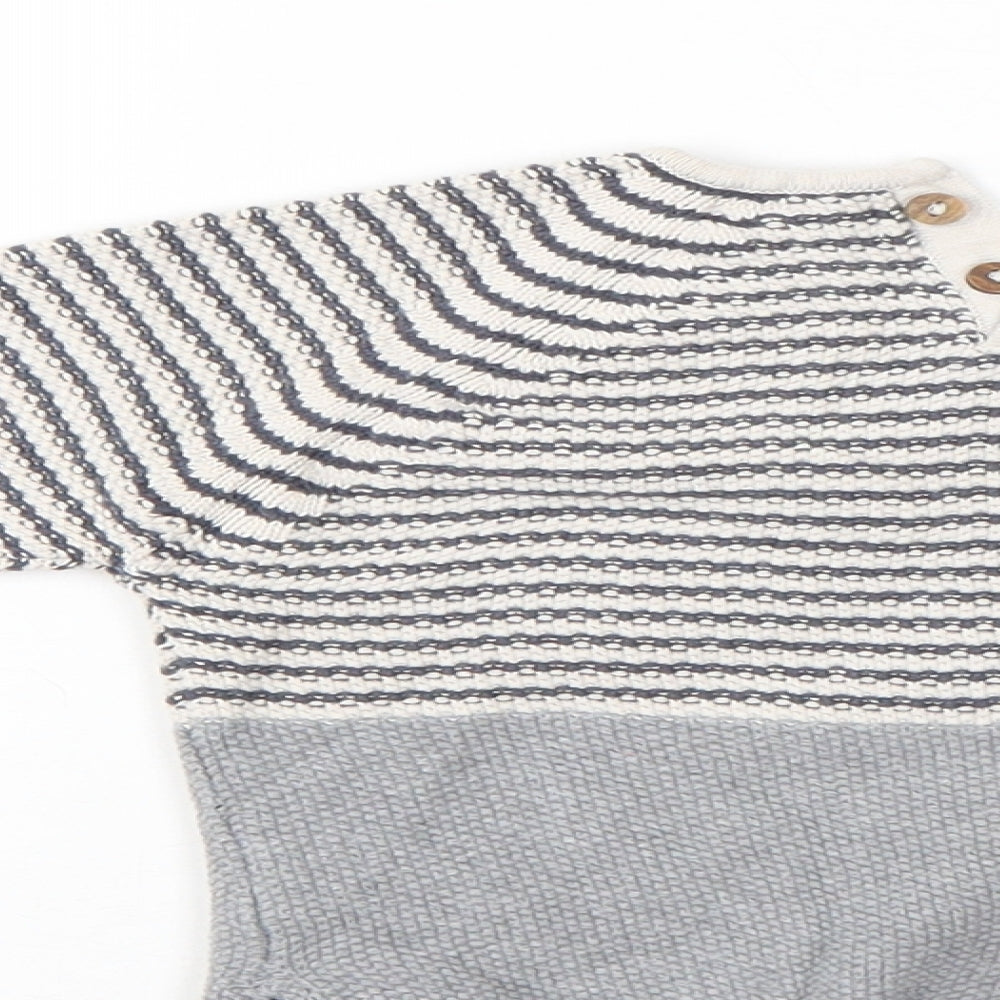 NEXT Boys Grey Striped  Pullover Jumper Size 2-3 Years