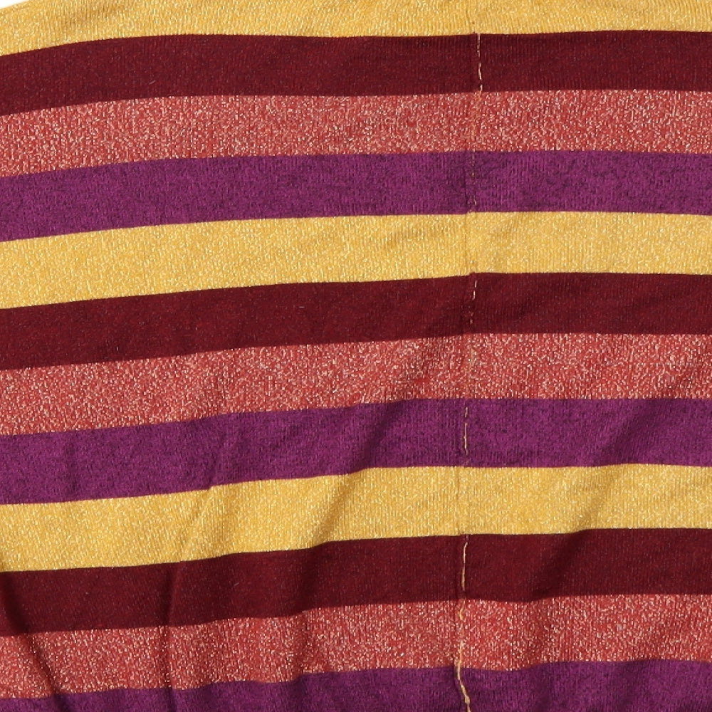 M&S Womens Multicoloured Striped  Pullover Jumper Size L  - Batwing