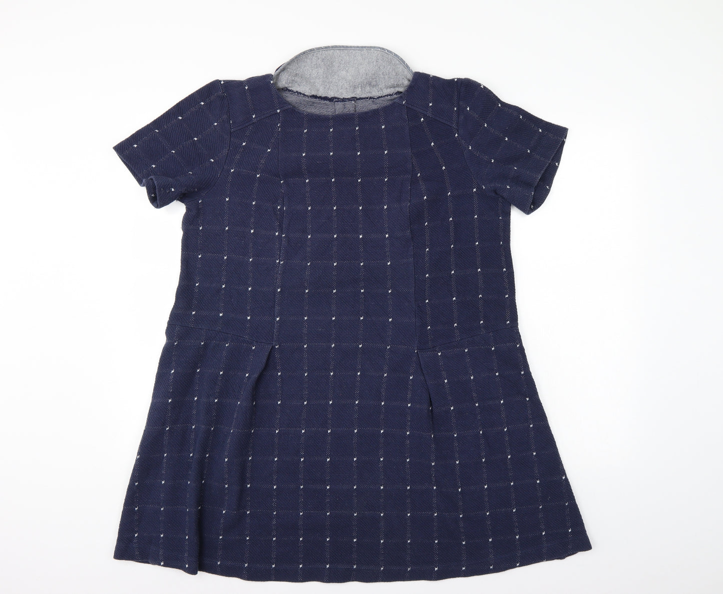 White Stuff Womens Blue Check  Ringer Blouse Size 16