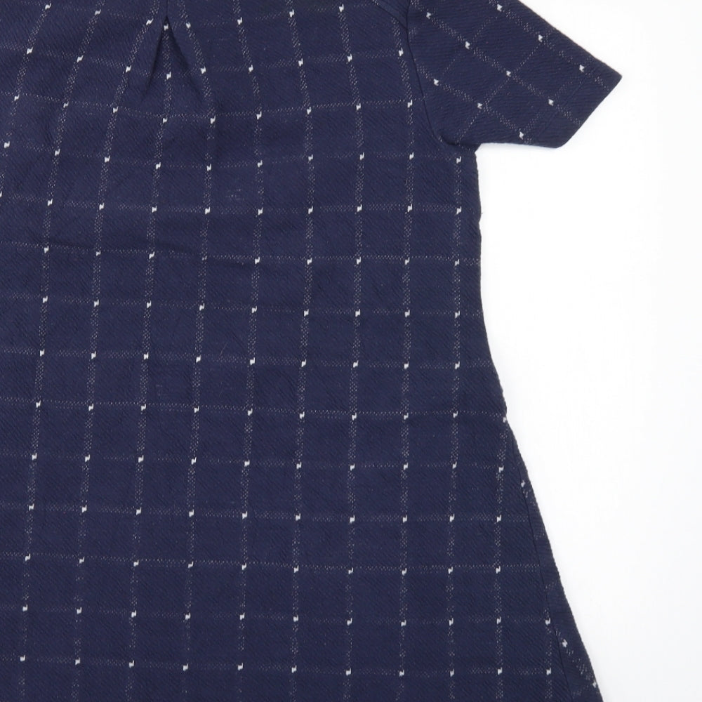 White Stuff Womens Blue Check  Ringer Blouse Size 16