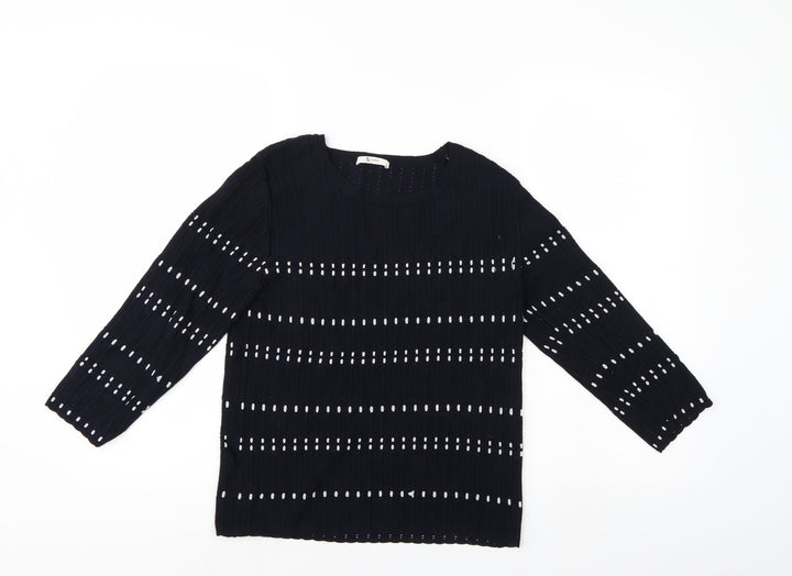 TU Womens Blue Polka Dot  Pullover Jumper Size 12