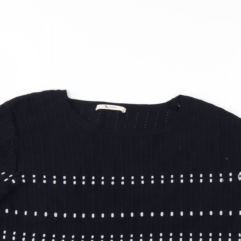 TU Womens Blue Polka Dot  Pullover Jumper Size 12
