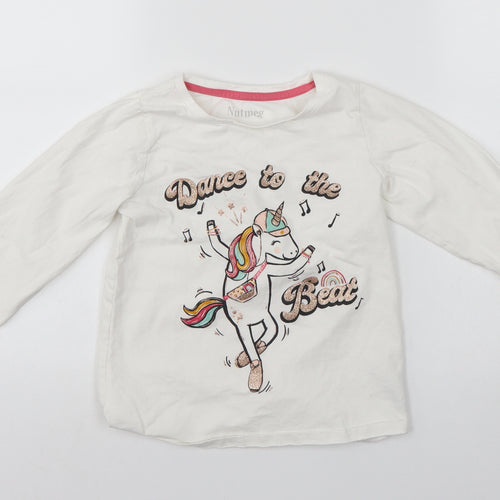 Nytmeg Girls White   Pullover Sweatshirt Size 8-9 Years