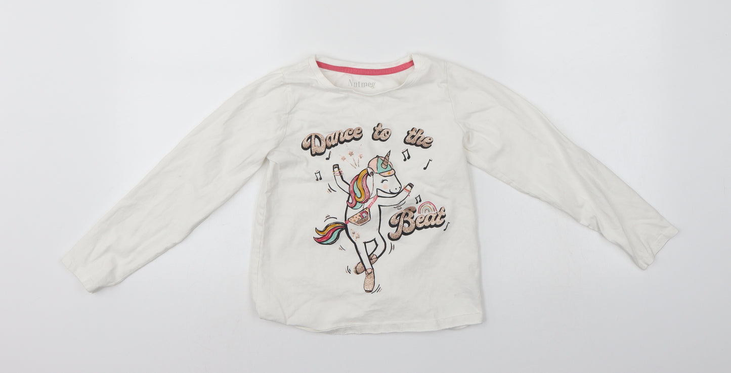 Nytmeg Girls White   Pullover Sweatshirt Size 8-9 Years