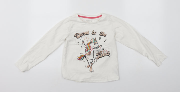 Nytmeg Girls White   Pullover Sweatshirt Size 8-9 Years