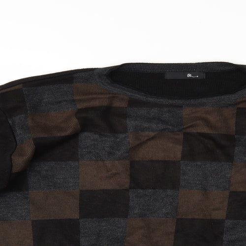 BHS Mens Multicoloured Check  Pullover Jumper Size M