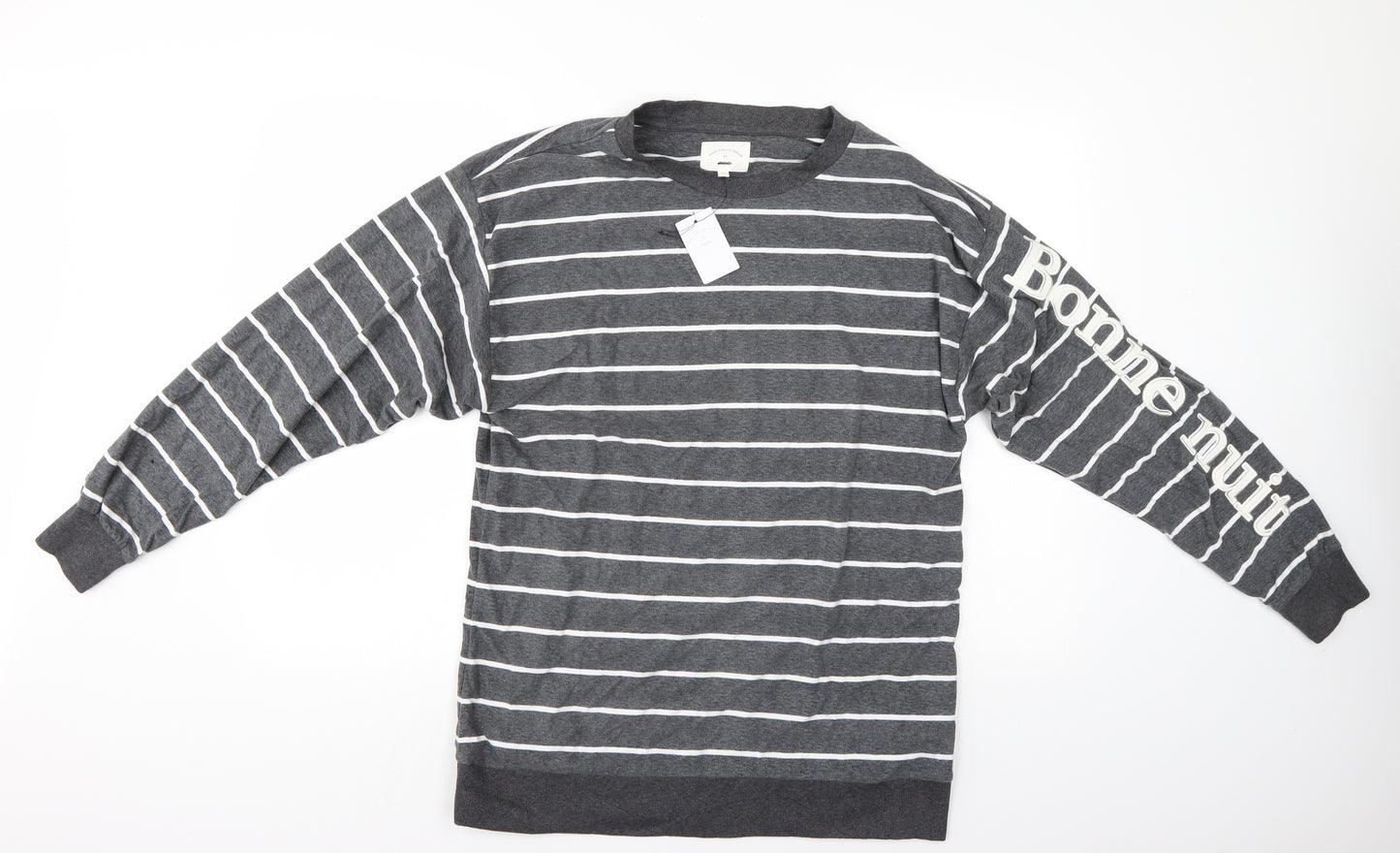 NEXT Womens Grey Striped  Pullover Sweatshirt Size 12