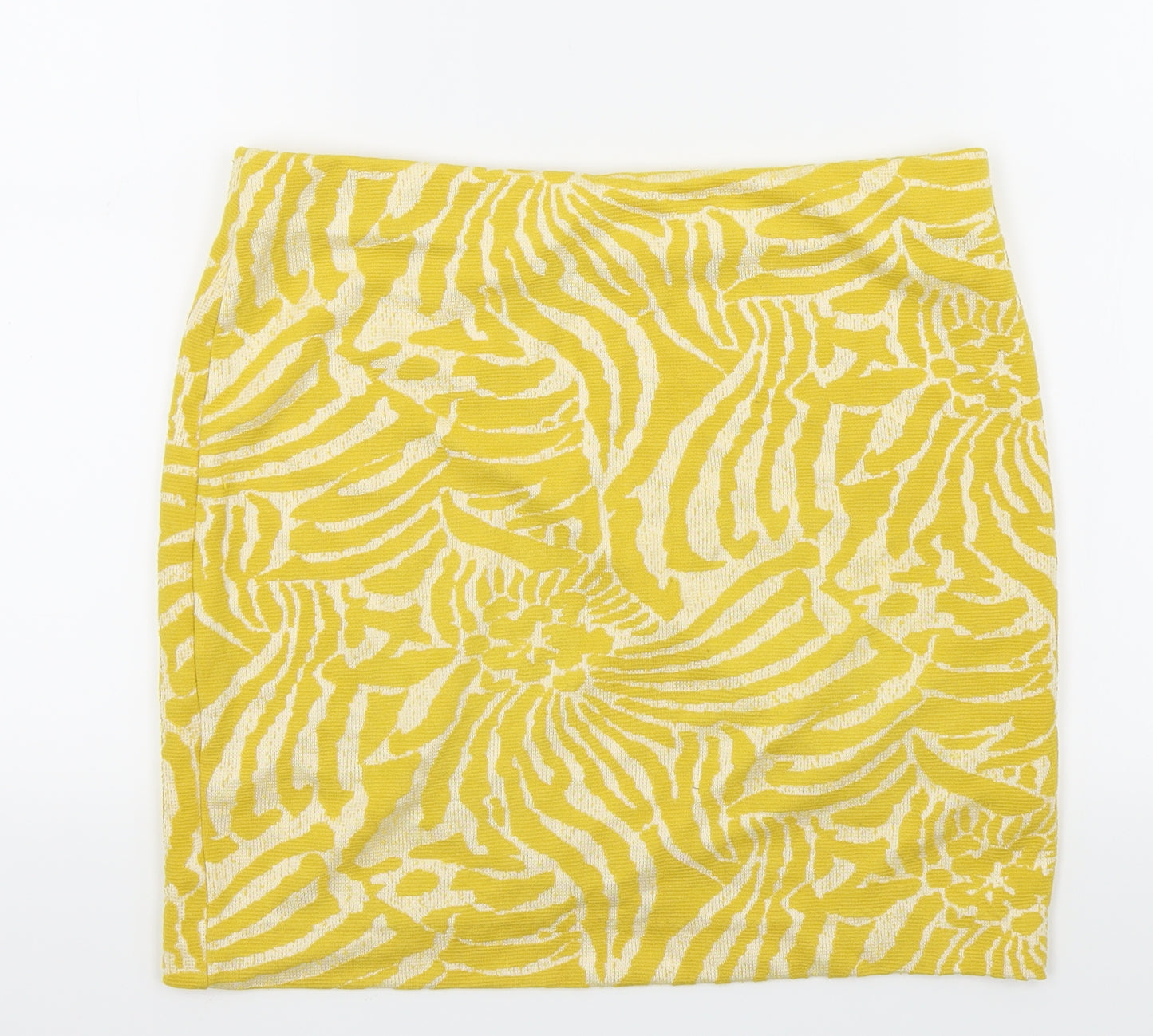 H&M Womens Yellow Geometric  A-Line Skirt Size M