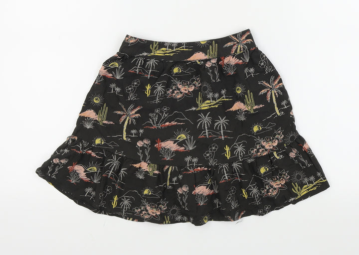 TU Girls Black Geometric Flare Skirt Size 5 Years