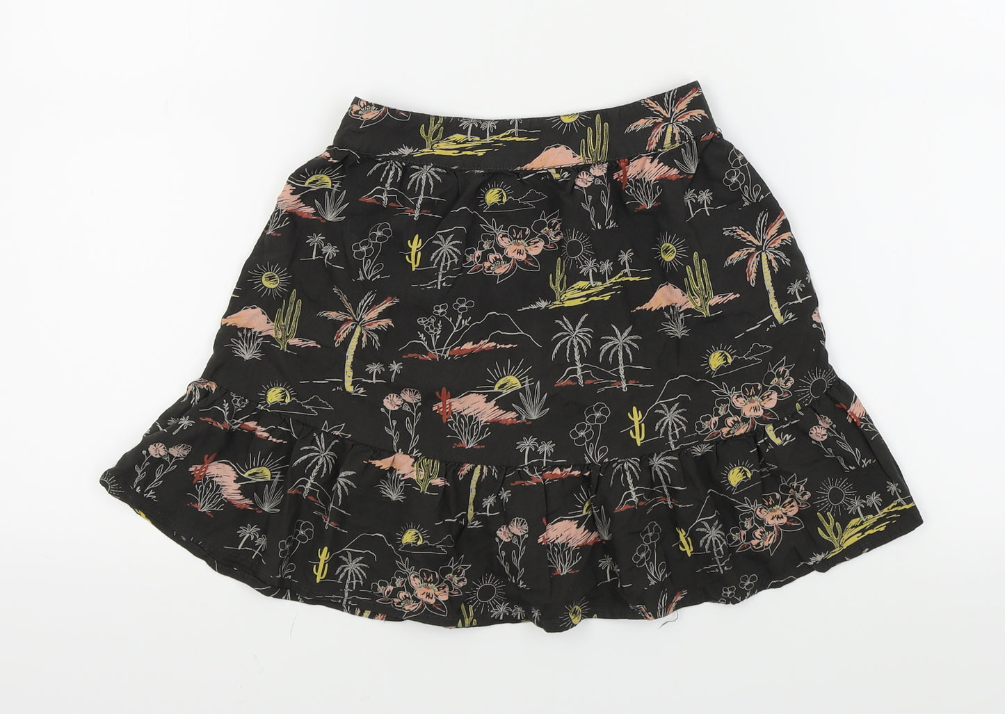 TU Girls Black Geometric  Flare Skirt Size 5 Years