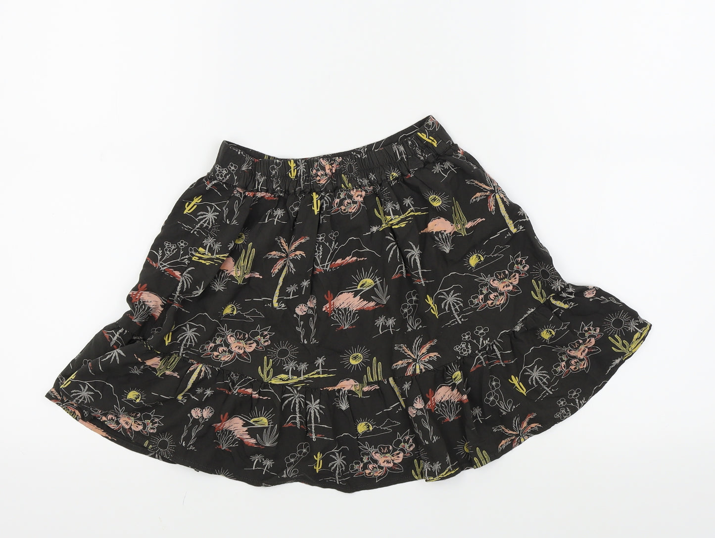 TU Girls Black Geometric  Flare Skirt Size 5 Years