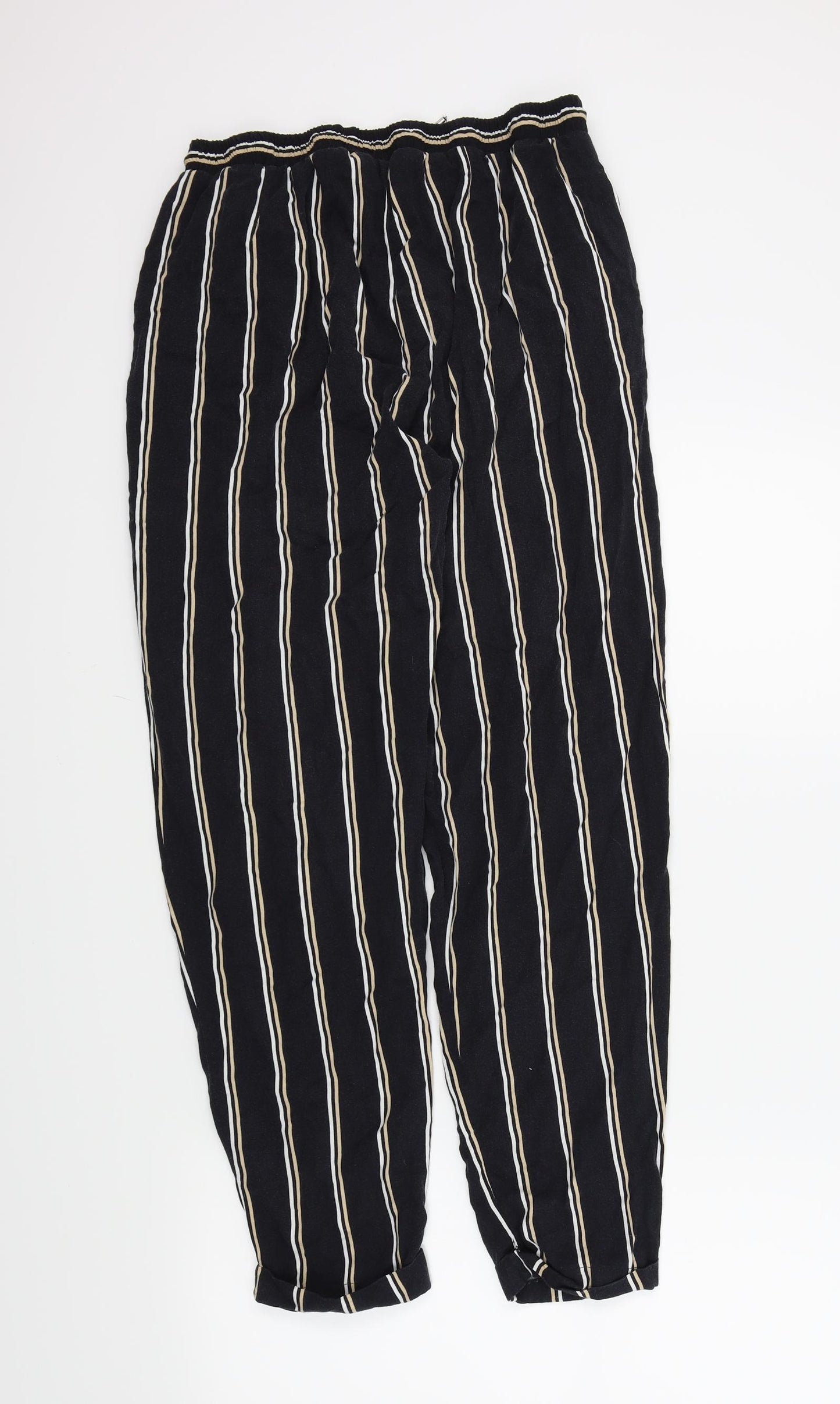 Dorothy Perkins Womens Black Striped  Trousers  Size 14 L27 in