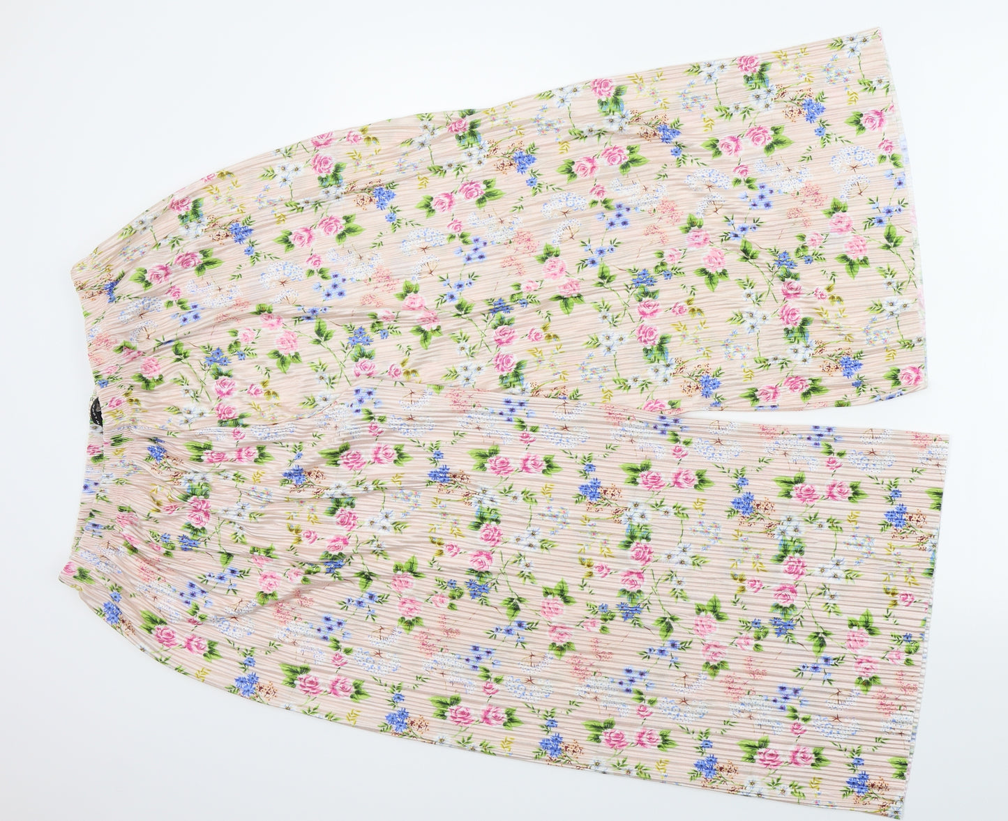 New Look Womens Beige Floral  Bloomer Trousers Size 10 L23 in