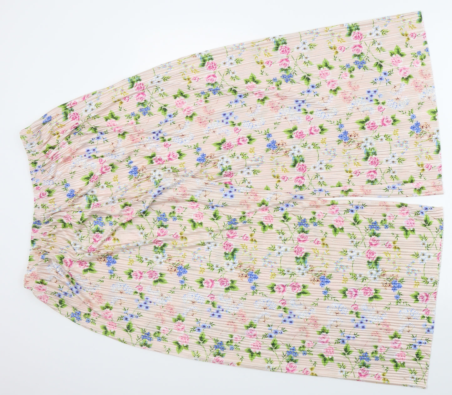 New Look Womens Beige Floral  Bloomer Trousers Size 10 L23 in